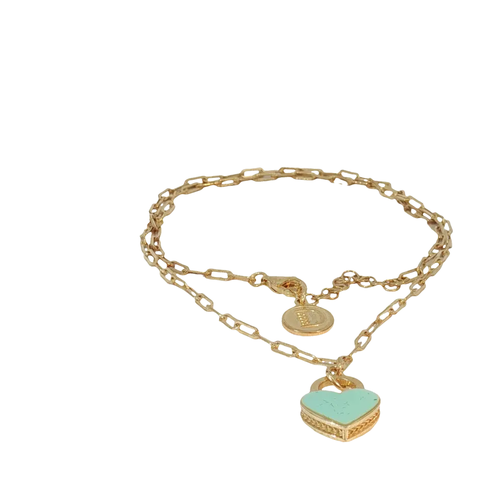 COLLANA PROMESSA CUORE COLOR TIFFANY DORATO