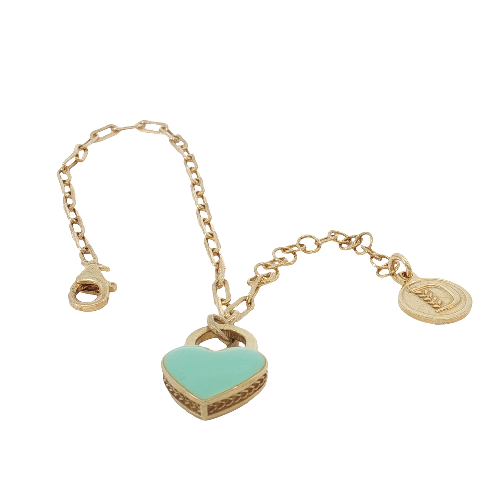 BRACCIALE PROMESSA CUORE COLOR TIFFANY DORATO