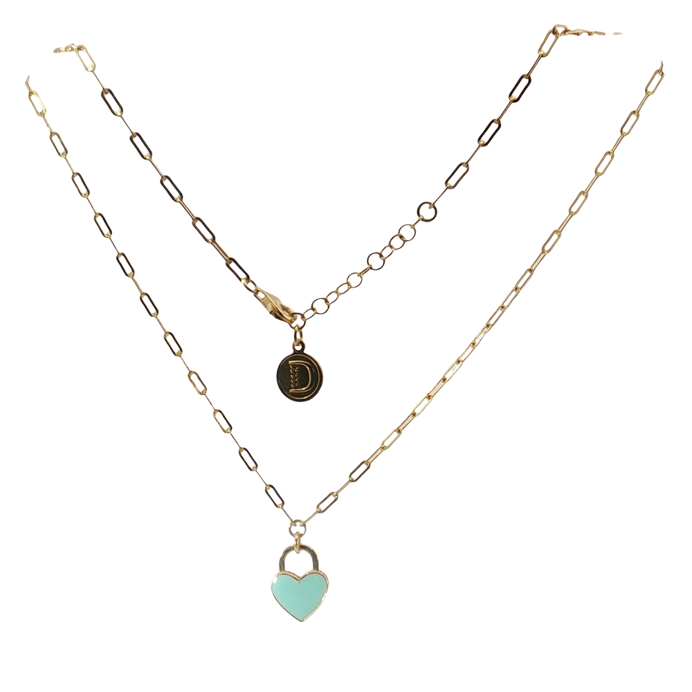 COLLANA PROMESSA CUORE COLOR TIFFANY DORATO