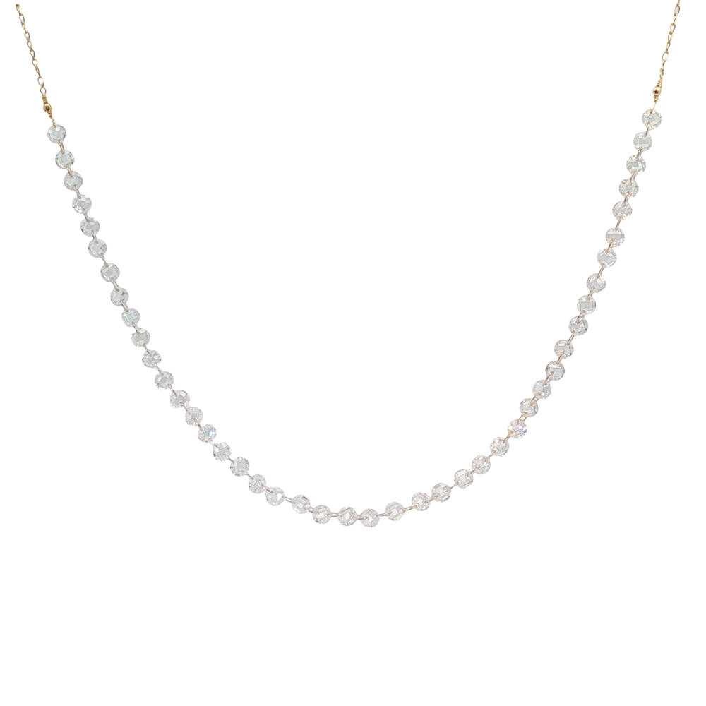 COLLANA PIETRE TRASPARENTI DORATA