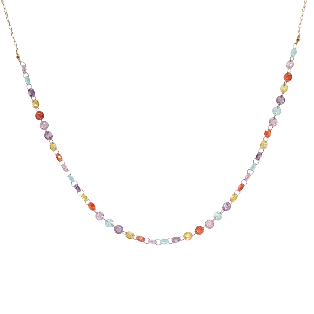 COLLANA PIETRE MULTICOLOR DORATA