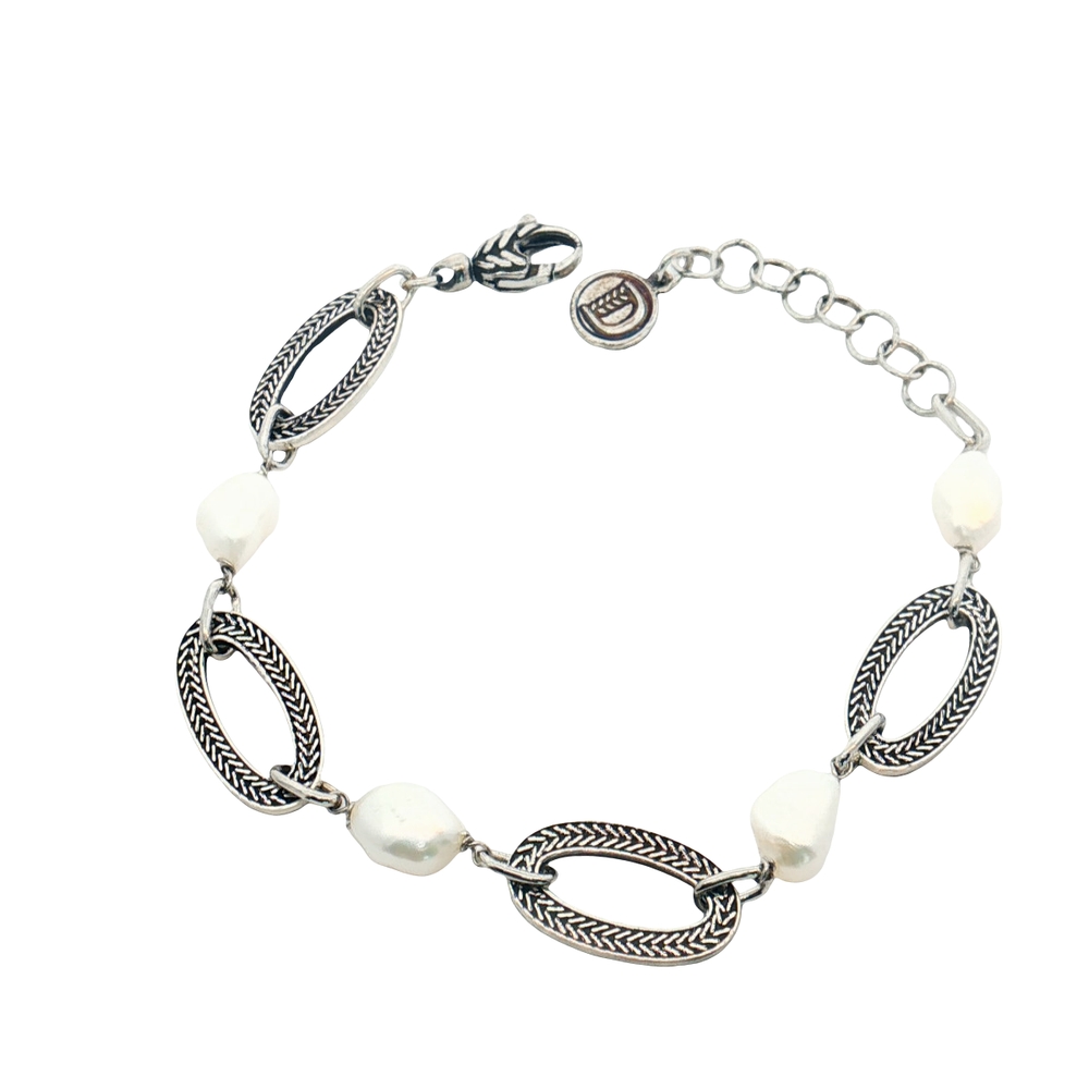 BRACCIALE PERLE E OVALI