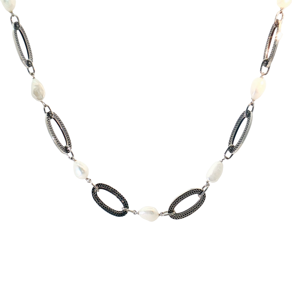 COLLANA PERLE E OVALI