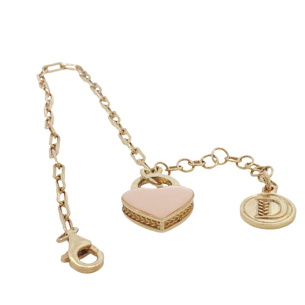 BRACCIALE PROMESSA CUORE COLOR ROSA DORATO