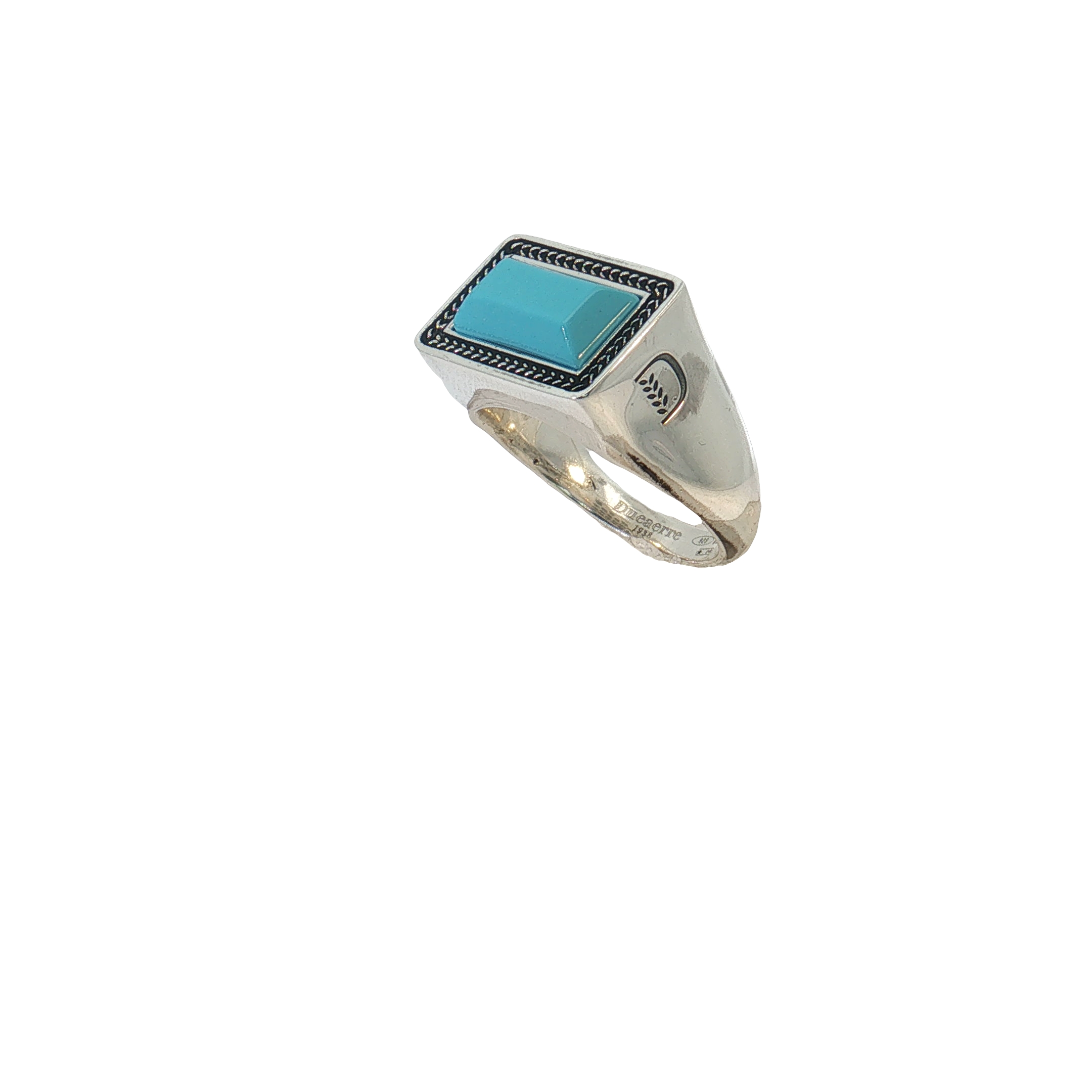 ANELLO CHEVALIER RETTANGOLO TURCHESE