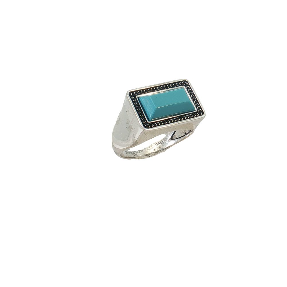 ANELLO CHEVALIER RETTANGOLO TURCHESE