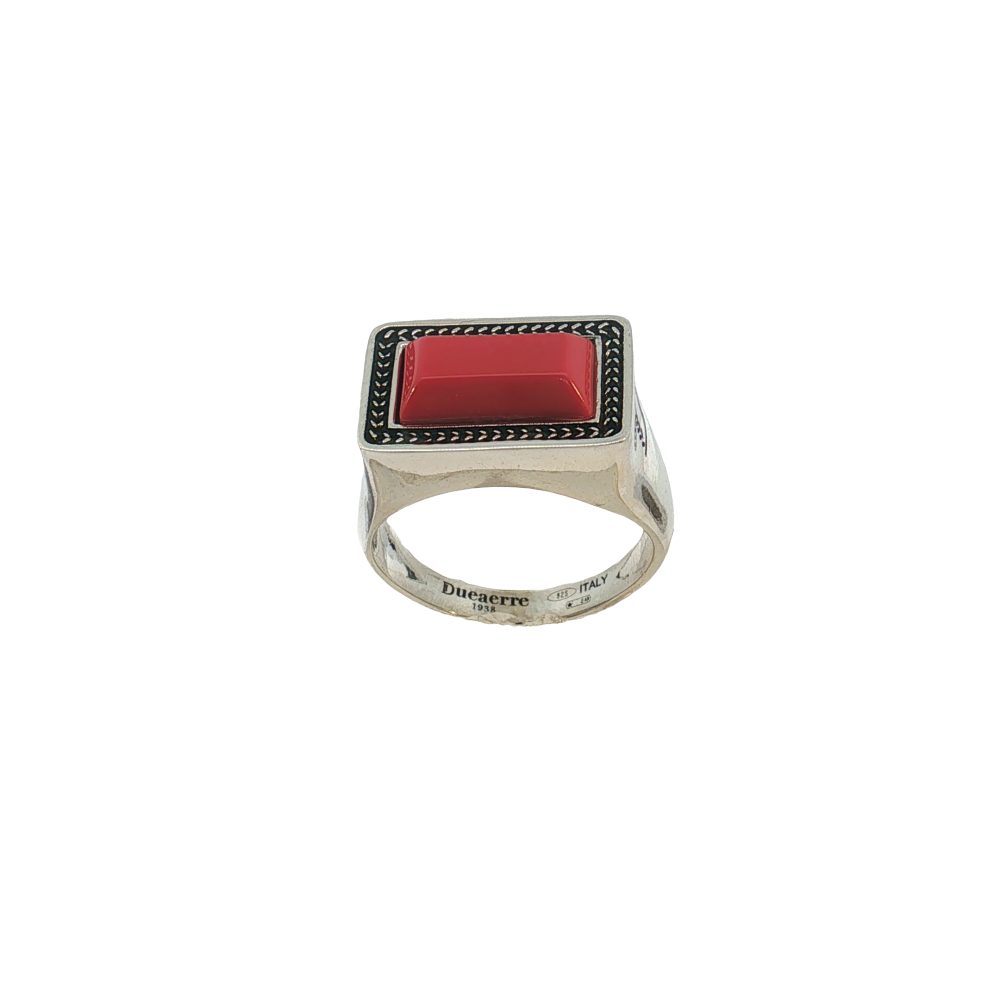 ANELLO CHEVALIER RETTANGOLO CORALLO